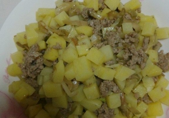 榨菜肉末土豆丁的做法_【图解】榨菜肉末土豆