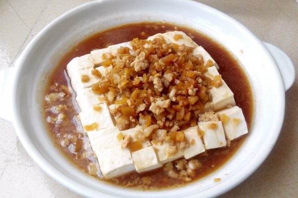 榨菜肉沫蒸豆腐的做法_【图解】榨菜肉沫蒸豆