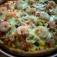 鲜虾蘑菇火腿披萨的做法图解1