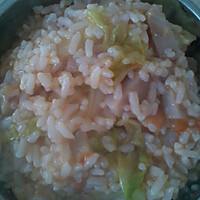 青菜肉糕拌饭的做法图解1