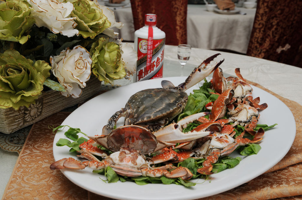 莱州特色美食 生呛梭子蟹 咸海蟹