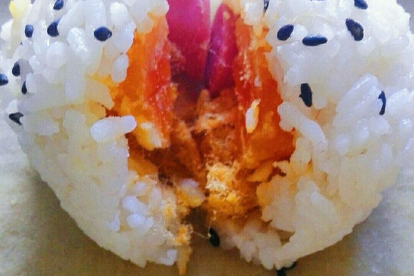 虫害黄糯米饭团生姜的做法_【图解】肉松黄肉咸蛋咸蛋图片