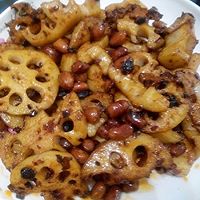 老干妈花生炒藕的做法_【图解】老干妈花生炒