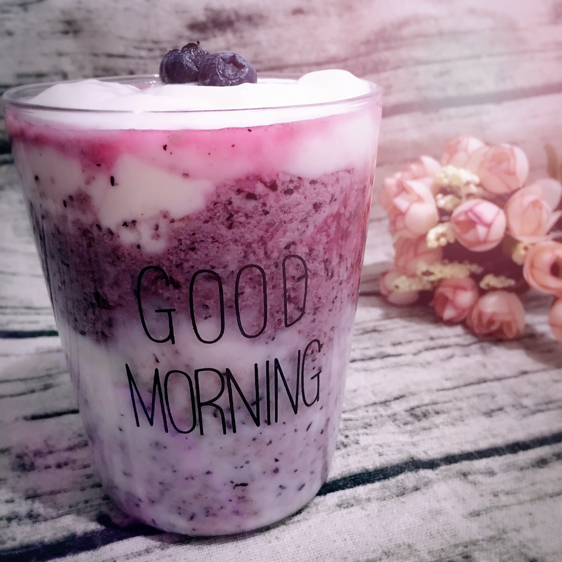 蓝莓酸奶#爱的暖胃季-美的智能破壁料理机