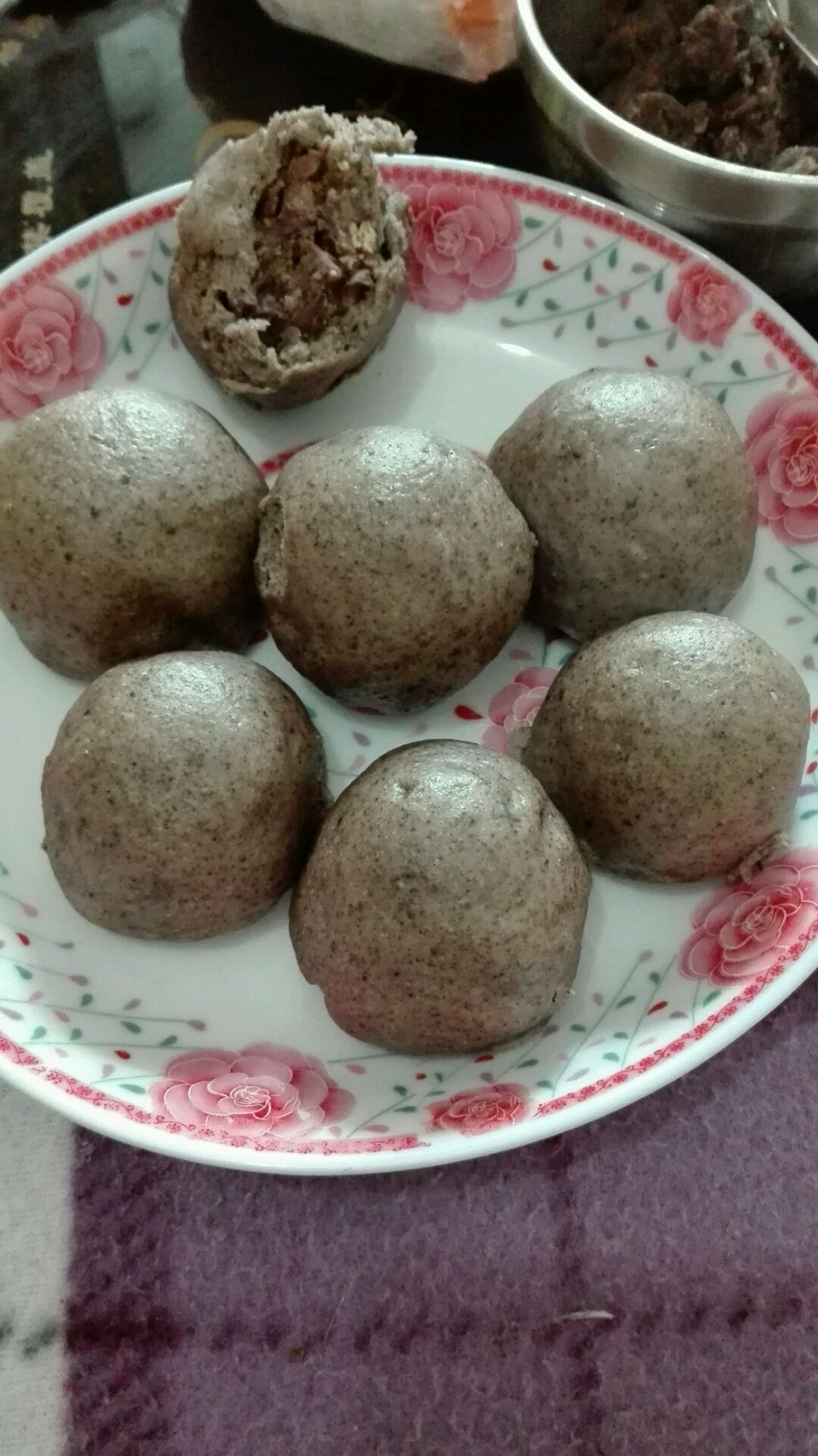 杂粮豆沙包的做法