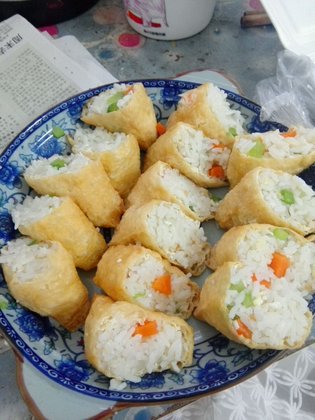三角油泡豆腐包饭