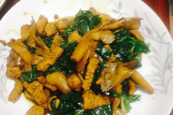 平菇炒鸡胸肉的百叶_【图解】排骨炒鸡胸肉怎平菇节做法图片