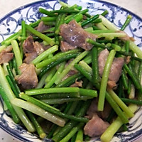 蒜苔炒肉片的做法图解3