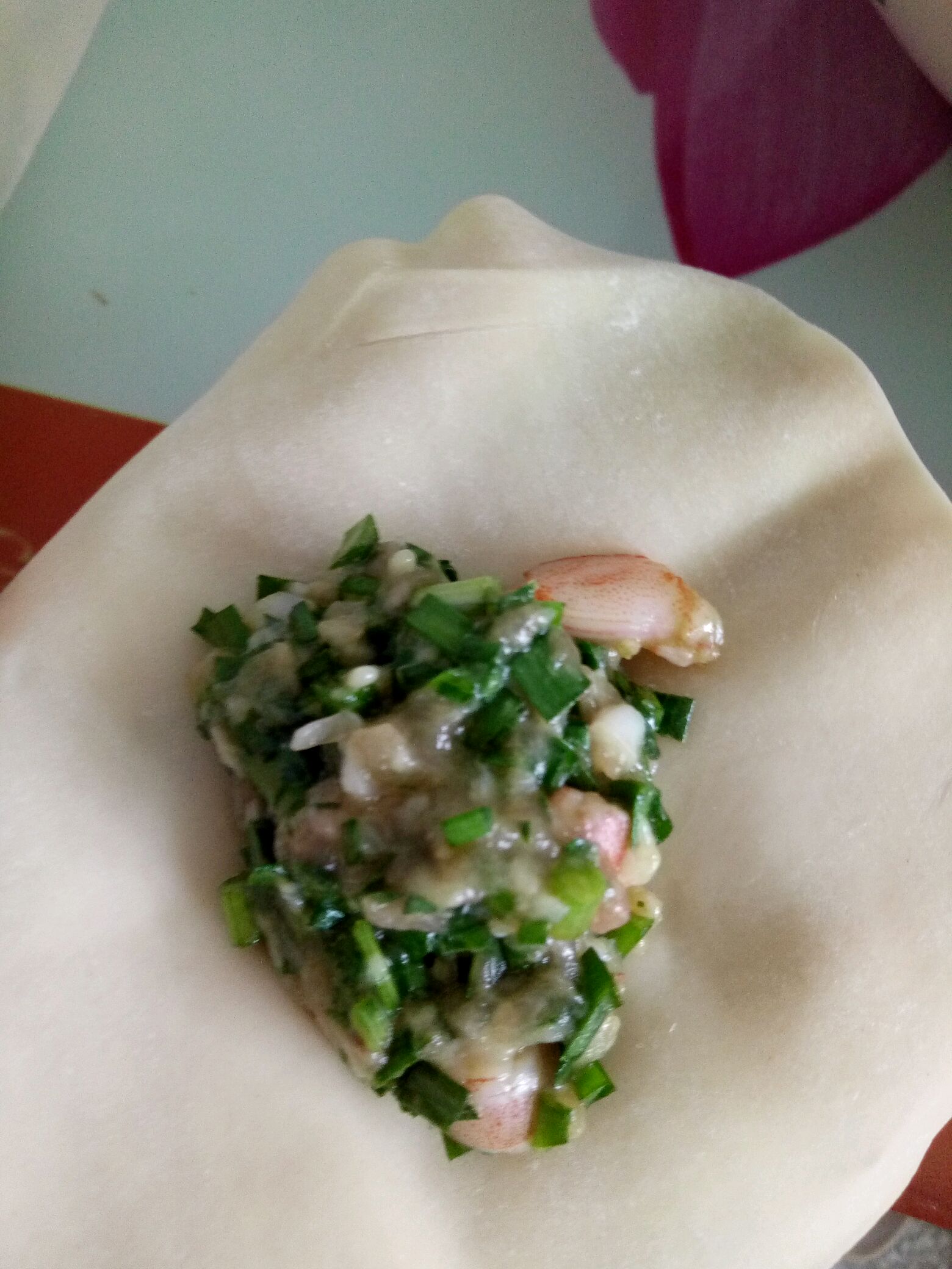 虾仁猪肉韭菜馄饨的做法图解8