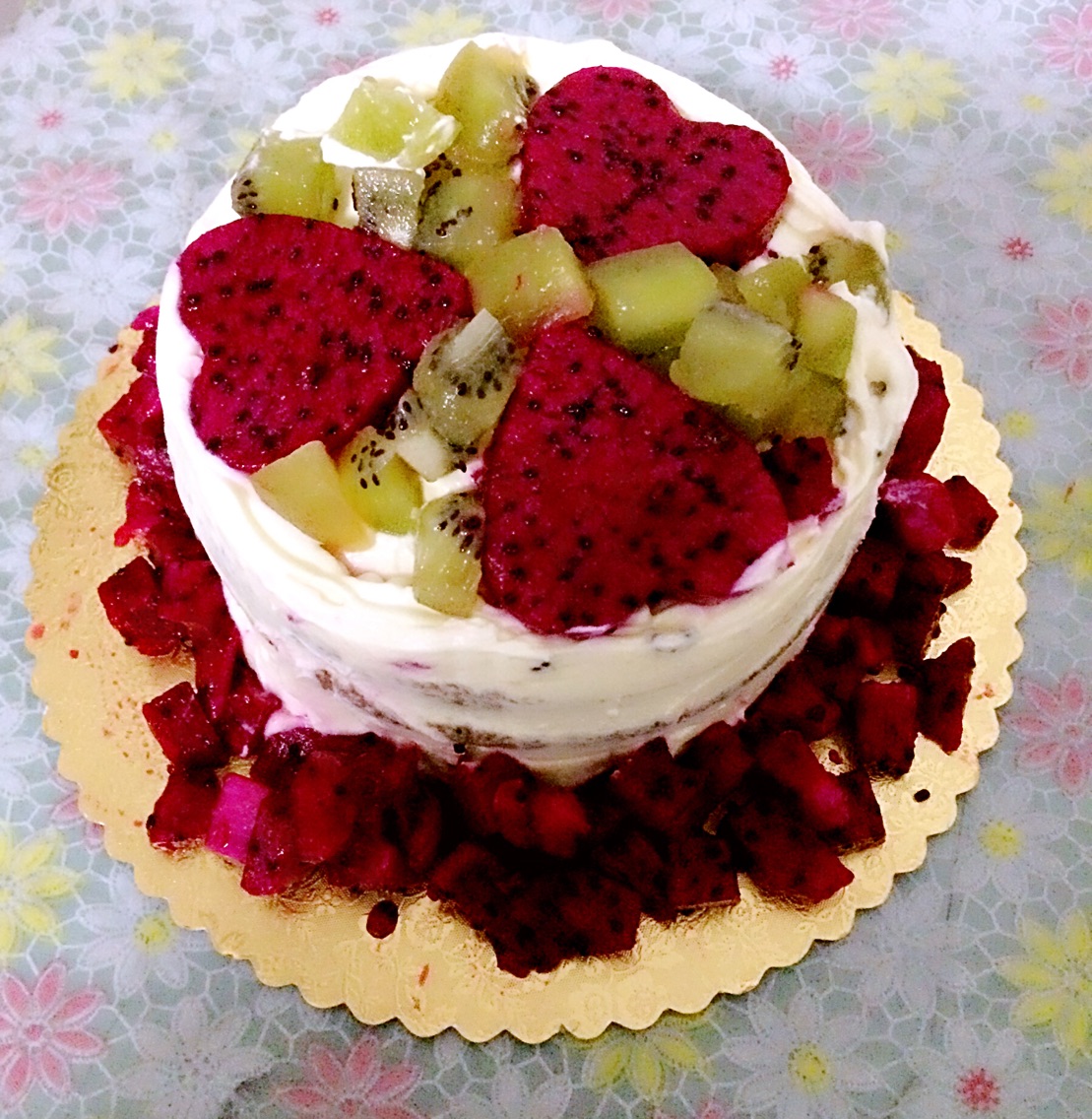 生日蛋糕上裱花的彩色奶油怎么弄的-