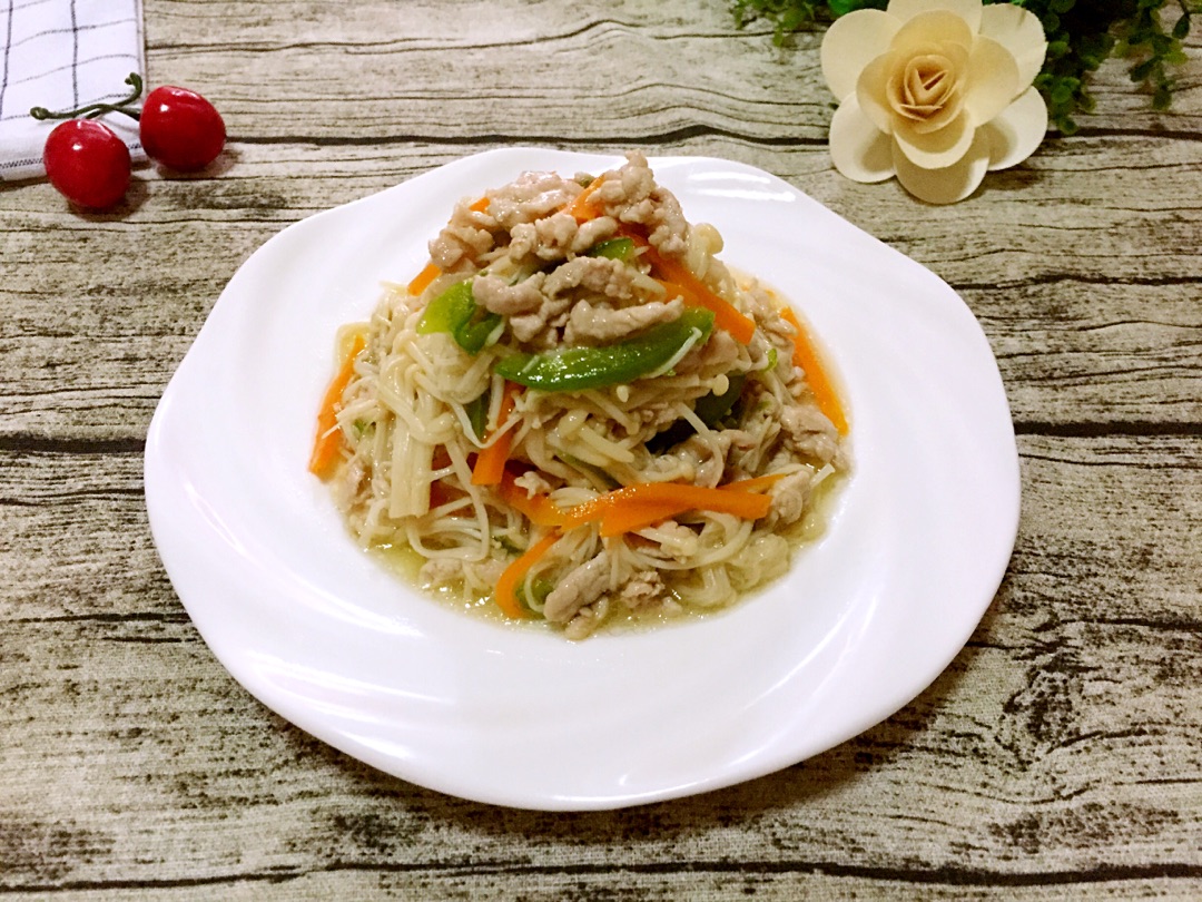 金针菇炒肉丝