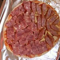 欧芹香肠培根双拼pizza的做法图解1