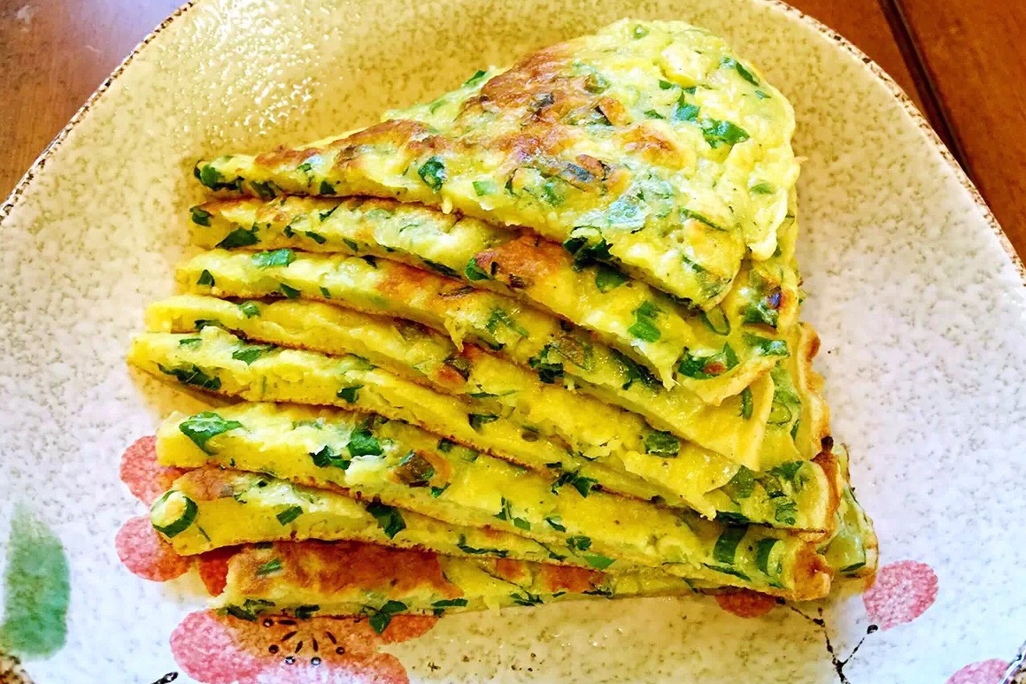 葱花鸡蛋饼的做法