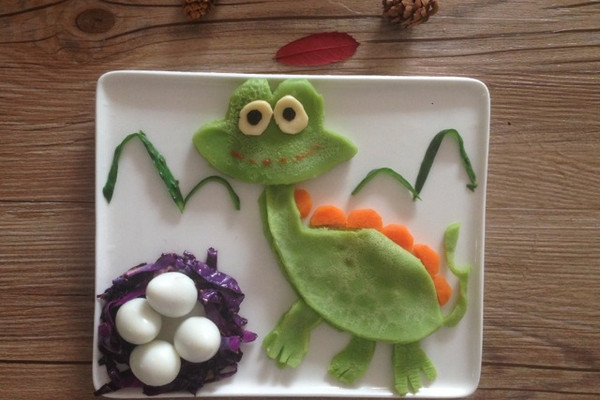 宝宝创意童趣早餐之恐龙的做法_【图解】宝宝