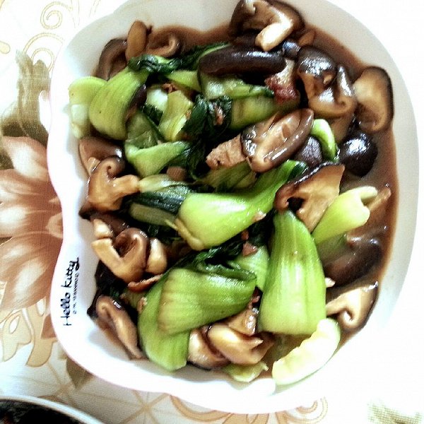 油菜炒蘑菇
